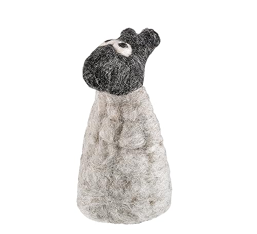 cilio Eierwärmer LANA Schaf, Handgefertigt in Nepal, aus fair gehandelter, wärmender Schafwolle, Hitze- und Waschbeständig, Perfekt für ein fröhliches Frühstück, Weiß, 5" High von Cilio