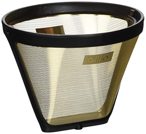 cilio Gold Kaffeefilter Größe 2 | Höhe: 8 cm, Ø: 10,5 cm | 24 Karat vergoldet | für Kaffeemaschinen geeignet | wiederverwendbare Kaffeefilter | Permanentfilter | Dauerkaffeefilter Größe 2 von Cilio