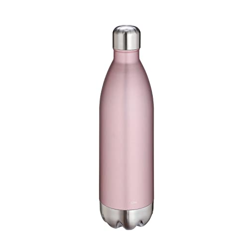 cilio Trinkflasche Edelstahl | 1 Liter | roségold | auslaufsicher | Thermosflasche auch für kohlensäurehaltige Getränke | hält bis zu 18h warm und 24h kalt, 544169 von Cilio