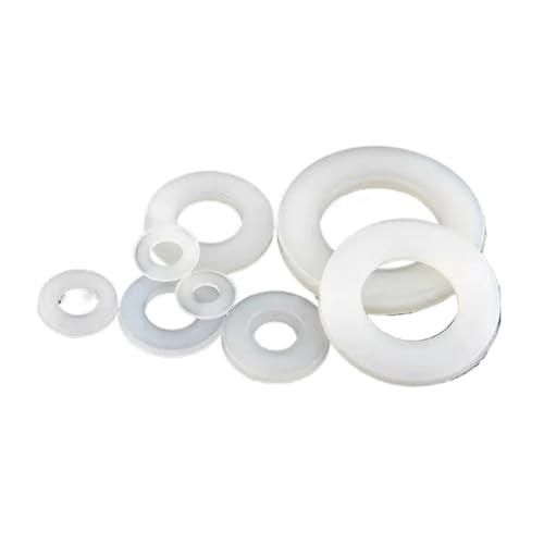 10–50 Stück M2 M2.5 M3 M4 M5 M6 M8 M10 ~ M20 Weiße Kunststoff-Nylon-Unterlegscheibe, flache Dichtung, Isolierdichtungsring für Schraubenbolzen Unterlegscheiben Hardware(M5x10x1-50pcs) von Cilky