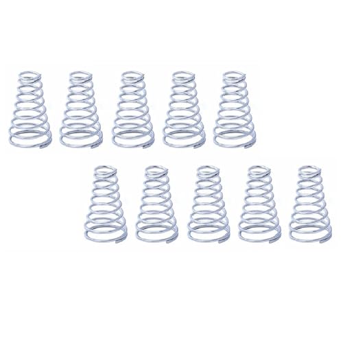Cilky 10 Stück Edelstahl-Spiralkegel-Druckfedern, kleine Turmfeder, Mini-Splitter-Druckfedern, 5–30 mm Länge Small Springs Compression(0.8x12-20x30mm) von Cilky