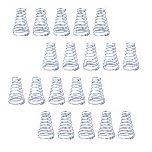 Cilky 20 Stück Kompressionskegelfedern, kleine Turmfeder für DIY-Reparaturprojekte, 304 Edelstahl-Druckfeder, 5–30 mm (0,2–1,18 Zoll) Länge Small Springs Compression(0.8x12-20x30mm) von Cilky