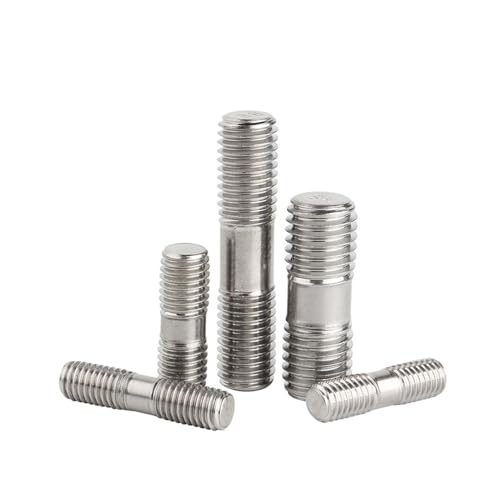 Cilky Metallschrauben 1/2/5 Stück 304 Edelstahl Doppelendgewindestange M4 M5 M6 M8 M10 Doppelendschrauben Stehbolzen Zahnstange Doppelkopfgewindestange(30mm,M5 (2pcs)) von Cilky