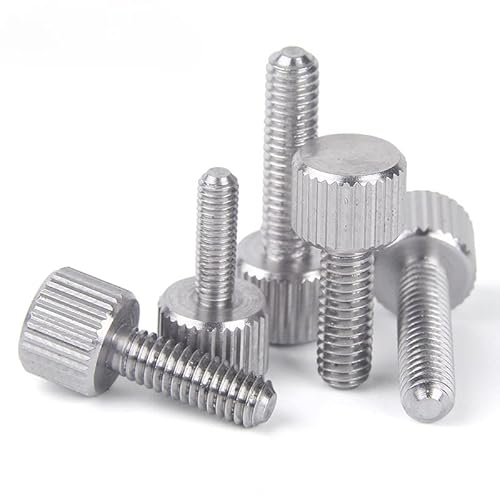 Cilky Metallschrauben 10 Stück Griffschrauben M3 304 Edelstahl Rändelschrauben Rändelschrauben Hardware Flache Rändelkopf-Handschrauben(M3*8) von Cilky
