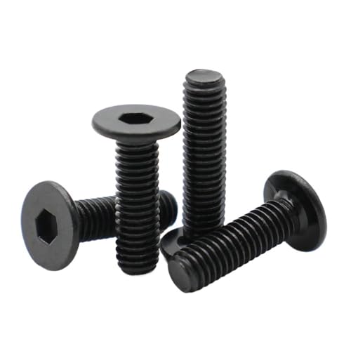 Cilky Metallschrauben 20 Stück M2.5 M3 Schwarz 304 Edelstahl Ultradünne Flachkopf-Sechskantschrauben mit Innensechskant Flachkopfschrauben(6mm,M2.5 (20pcs)) von Cilky