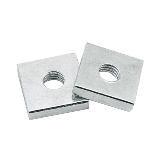 Cilky Metallschrauben 5/10/40 Stück M2 M3 M4 M5 M6 M8 verzinkter Kohlenstoffstahl dünne Vierkantmuttern Gleitblock für Aluminiumprofil-Zubehör(M3x5.5x5.5x2 (40pcs)) von Cilky
