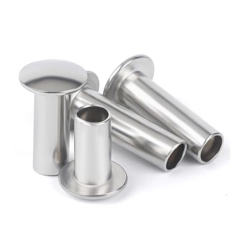 Cilky Metallschrauben 50/100 Stück M2 M2,5 M3 M4 M5 M6 304 Edelstahl Pan Round Truss Head Half Semi Hollow Shank Knock Rivets(304 M2.5 100pcs,4mm) von Cilky