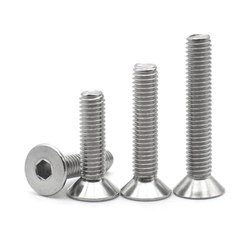 Metallschrauben 10 Stücke M5 M6 304 Edelstahl Innensechskant Flachen Senkkopf Inbusschraube Schrauben Sechskantschraube(40mm,M6 (10pcs)) von Cilky