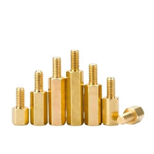 Metallschrauben 10Pcs Männlich Zu Weiblich Messing Spacer M3 M4 Lange Sechseckige Messing PCB Abstandshalter Spacer(10mm,M4 10pcs) von Cilky