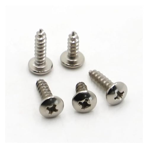 Metallschrauben 20 Stücke M3.5-M4 Vernickelter Kohlenstoffstahl Flachrundkopf Kreuzschlitz Pilzkopf Selbstschneidende Schrauben Holzschraube(16mm,M3.5 20pcs) von Cilky