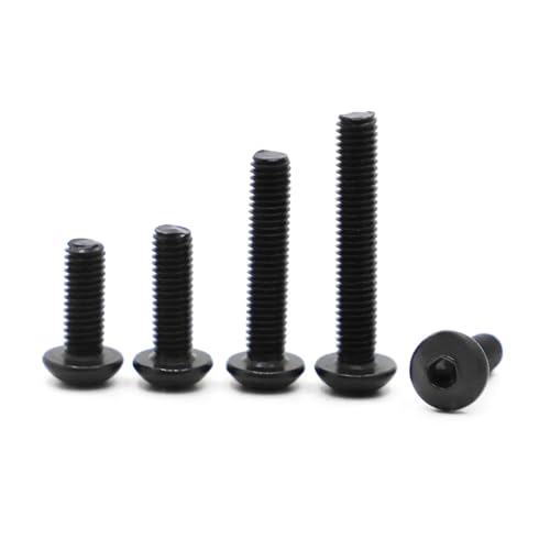 Metallschrauben 5-20 Stück M4-M8 304 Edelstahl oder schwarz G10.9 Innensechskantschraube Linsenkopf Inbusschrauben(10.9 Class Steel,40MM_M6 10PCS) von Cilky