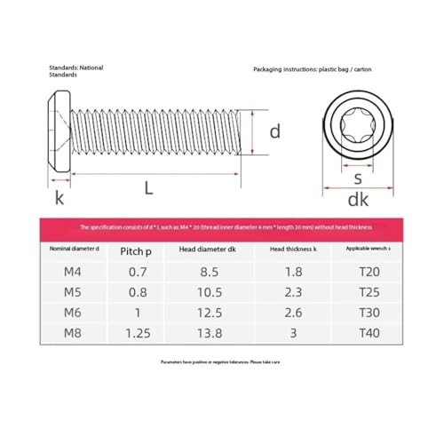 Metallschrauben 5–50 Stück abgeschrägte Sechslappen-Diebstahlsicherungsschraube M4 M5 M6 M8 aus Edelstahl 304, große Flachkopf-Möbelnietschraube, Verbindungsbolzen(M5x30 (20pcs)) von Cilky