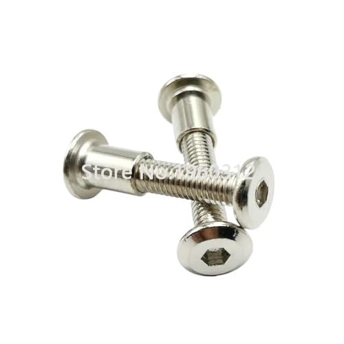 Metallschrauben 5 Sets M6 * 12/15 Stahl mit Nickel-Sechskant-Antrieb Männlich Weiblich Anschlussschraube Küchenmöbelschrank Kinderbett Anschlüsse Bolzen(M6 X 35) von Cilky