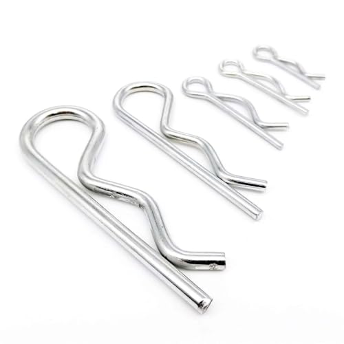 Splint-Haarnadel, R-Clip-Schlüssel-Befestigungselement aus Edelstahl zur Verwendung mit dem Kupplungsstift-Verriegelungssystem für Kraftfahrzeuge, Marinetraktoren, Rasenmäher, Karren, LKW-Motorreparat von Cilky