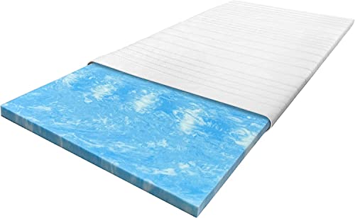 Gelschaum XXL Topper 100x200 cm Elegance für Matratzen & Boxspringbett - Matratzenauflage Gel mit Elegance Bezug – 8 cm - hohes RG50 - Made in Germany - 100x200 cm von Cillows