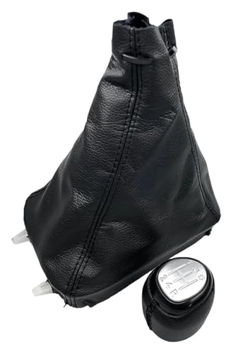 Schalthebel Abdeckung Für SAAB 93 9-3 SS 2003-2012 5/6 Geschwindigkeit Schaltknauf Leder Gamasche Boot Abdeckung Fall Hebel Shifter Auto Styling(5 Speed Silver Combo) von Ciloc