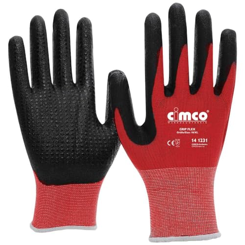 Cimco Grip Flex schwarz/rot 141230 Strickgewebe Arbeitshandschuh Größe (Handschuhe): 9, L EN 388 1 von Cimco