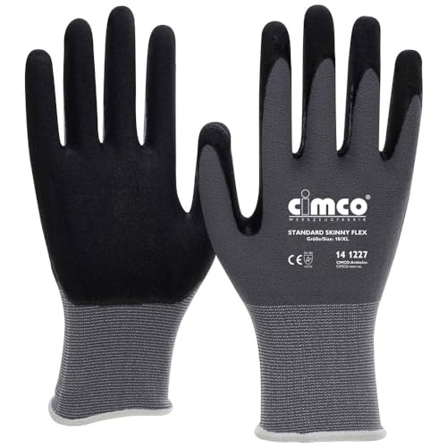 Cimco Standard Skinny Flex schwarz/grau 141225 Strickgewebe Arbeitshandschuh Größe (Handschuhe): 8 von Cimco