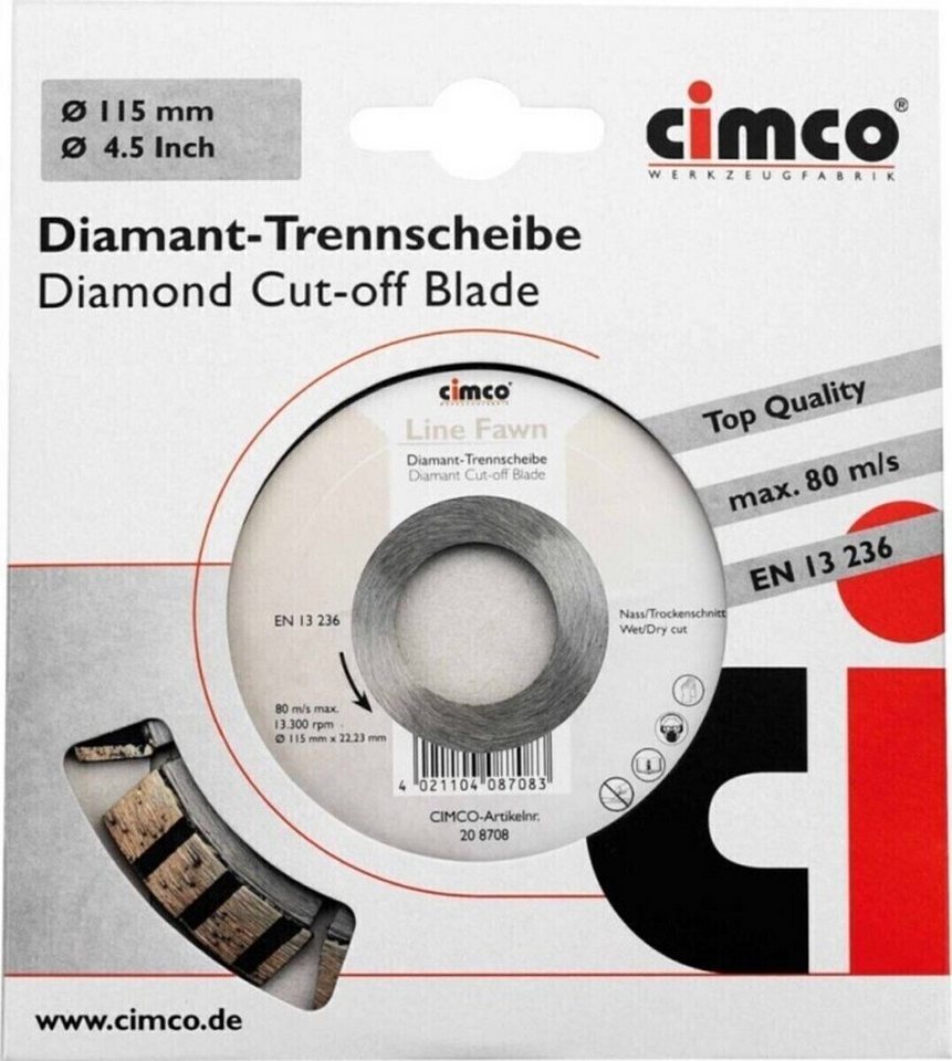 Cimco Steinbohrer Cimco Diamanttrennscheibe 208708 von Cimco