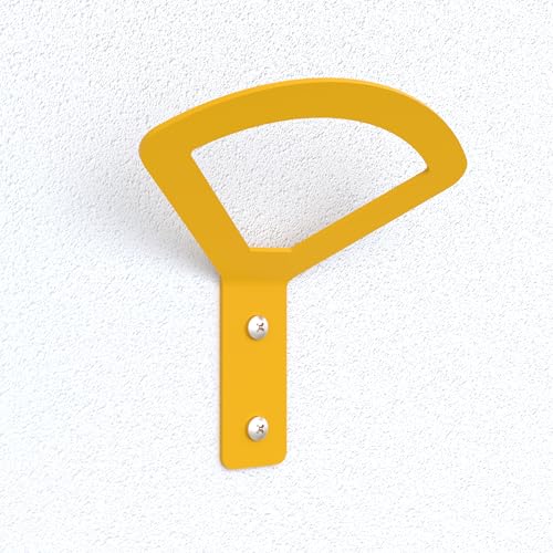Cime - Wandhaken SDB - gebogene Form - Farbe Gelb, Maße: H 16 cm, L 14 cm x T 5 cm und Dicke 2 – 5 mm mit Einsteckplatte, ideal für die Aufbewahrung Ihrer Kleidung im Eingangsbereich oder anderswo von Cime