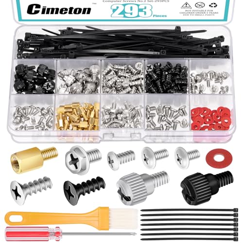 Cimeton 293Pcs Computer Screws Assortment Kit Motherboard Standoffs Screw Computer Screws Standoffs von Cimeton
