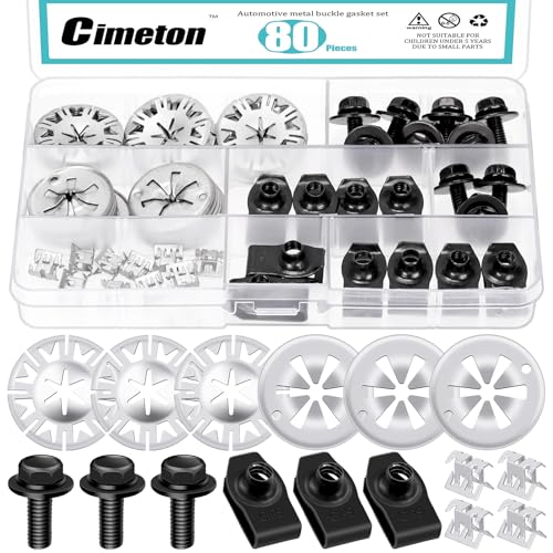 Cimeton 70Pcs 29.6MM 31MM Auto Hitzeschild Clips Auspuff Hitzeschild Clip mit Automotive Body Bolt und U-Mutter Clip Auto Firewall Waschmaschine Unterboden Hitzeschild Fastener von Cimeton
