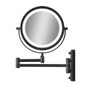Gillian Jones - Double-Sided Wall Mirror w. LED Light & x10 Magnification - Black von Cimi