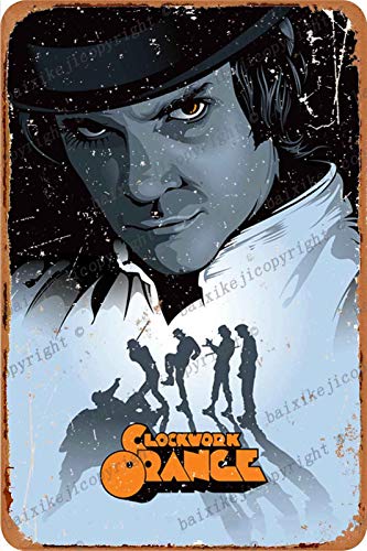 Cimily A Clockwork Orange Poster Zinn Retro Zeichen Vintage Poster Plakette Wanddekoration für Bar Cafe Garten Schlafzimmer Büro Hotel 20X30 cm von Cimily