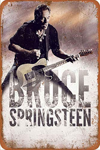 Cimily Bruce Springsteen Poster Vintage Blechschild Eisenmalerei Retro Metallschild Plakette Kunst Wanddekoration für Bar Cafe Office Hotel Outdoor 8 × 12 Zoll von Cimily