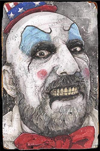 Cimily Captain Spaulding House of 1000 Corpses Vintage Blechschild Eisenmalerei Retro Metallschild Plakette Kunst Wanddekoration für Bar Cafe Office Hotel Outdoor 8 × 12 Zoll von Cimily