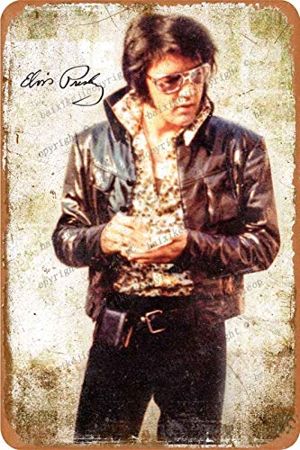 Cimily Elvis Presley Cool Vintage Blechschilder Zinn Poster Retro Metallschild Plaque Art Wanddekoration 8 × 12 Zoll von Cimily