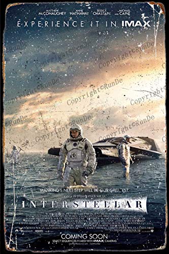 Cimily Interstellar Film Poster Vintage Blechschild Eisenmalerei Plakette Wanddekor Metallschild Cafe Beer Pub und Man Cave Retro Art Poster 8 * 12 Zoll von Cimily