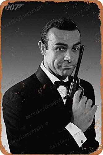 Cimily James Bond The Names Bond Movie Vintage Blechschilder Zinn Poster Retro Metallschild Plaque Art Wanddekoration 8 × 12 Zoll von Cimily