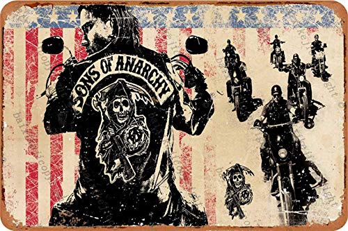 Cimily Sons of Anarchy Let Freedoom Ride Vintage Blechschilder Zinn Poster Retro Metallschild Plaque Art Wanddekoration 8 × 12 Zoll von Cimily