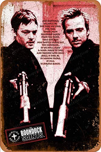 Cimily The Boondock Saints Red Poem Vintage Blechschild Eisenmalerei Retro Metallschild Plakette Kunst Wanddekoration für Bar Cafe Office Hotel Outdoor 8 × 12 Zoll von Cimily