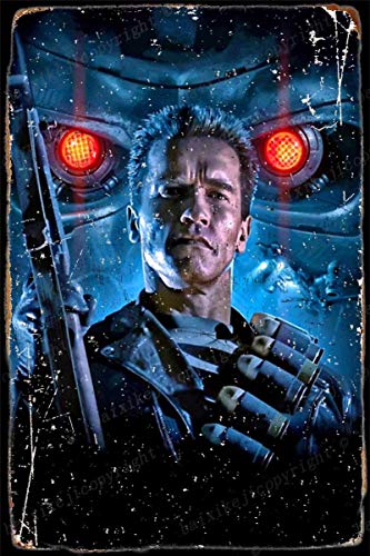 Cimily The Terminator 2 Judgment Day Vintage Blechschilder Zinn Poster Retro Metallschild Plaque Art Wanddekoration 8 × 12 Zoll von Cimily