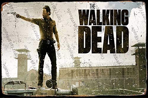 Cimily Walking Dead Film Vintage Blechschild Eisenmalerei Plakette Wanddekor Metallschild Cafe Beer Pub und Man Cave Retro Art Poster 8 * 12 Zoll von Cimily