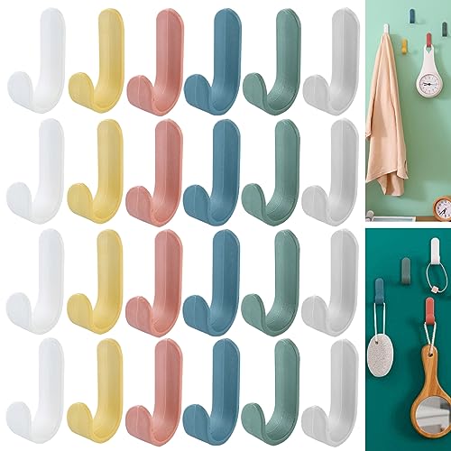 Cimown 24 Stück Handtuchhaken – selbstklebender Haken – Kleiderhaken – Schlüsselhaken – selbstklebender Wandhaken – hängender Badezimmer-Küchenhaken von Cimown