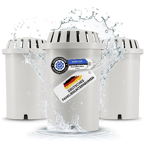 CIMYA Wasserfilter Trinkwasser | Halbjahrespaket Filterkartuschen [AKTIVKOHLE] Wasserentkalker Wasserenthärter Leitungswasser Filter Tischwasserfilter (3) von Cimya