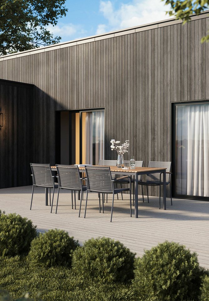 Cinas Gartentisch Mood, Gartentisch, Rund, Teak, Aluminium, Retro, skandinavisch von Cinas