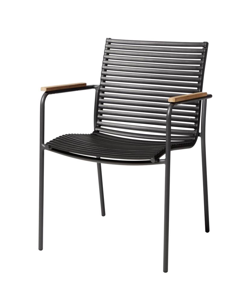 Cinas Stapelsessel MOOD Classic, Aluminium Anthrazit / Kunststoff-Lamellen Schwarz - Sonderaktion von Cinas