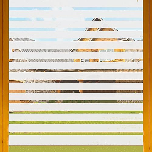 Cinbee Fensterfolie Streifen Selbsthaftend Sichtschutzfolie Fenster Milchglasfolie Anti-UV für Zuhause Büro (45x200, Streifen) von Cinbee