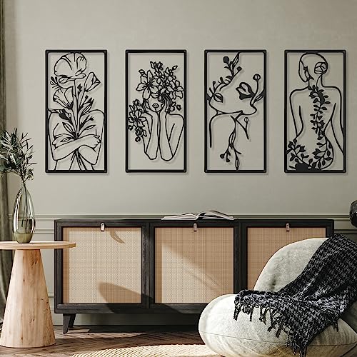 4 Stück Metall Minimalistische abstrakte Frau Wandkunst Linie Zeichnung Wandkunst Dekor 43,2 cm minimalistische einreihige Kunst weibliche Heimhängende Wandkunst Dekor für Schlafzimmer Küche Bad 4 Stück Metall Minimalistische abstrakte Frau Wandkunst Linie Zeichnung Wandkunst Dekor 43,2 cm minimalistische einreihige Kunst weibliche Heimhängende Wandkunst Dekor für Schlafzimmer Küche Bad von Cindeer