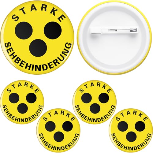 Cindeer 4 Stück Blindenzeichen Blinden Plakette mit Klemme Blinden Abzeichen Blinden Anstecker Sehbehinderung Hilfe für Familie Freunde Blinde Sehbehinderte (mit Aufschrift Anstecknadel) von Cindeer