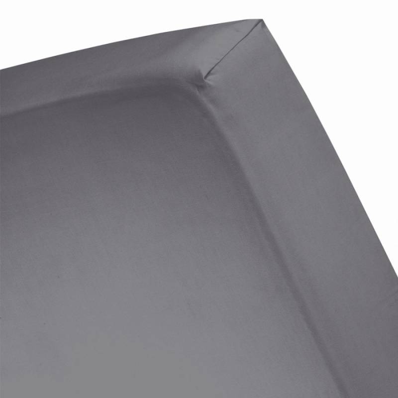 CINDERELLA SATIN SPANNBETTLAKEN UNI - Anthracite - 100x210 cm von Cinderella