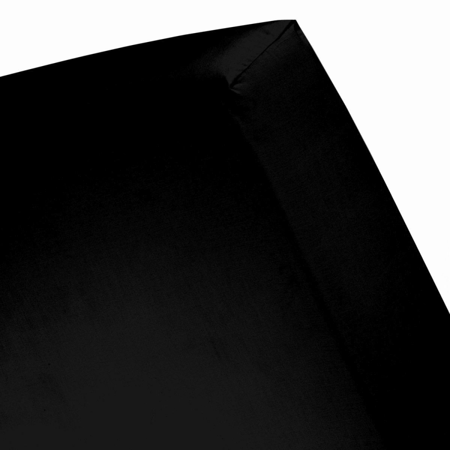 CINDERELLA SATIN SPANNBETTLAKEN UNI - Black - 140x200 cm von Cinderella