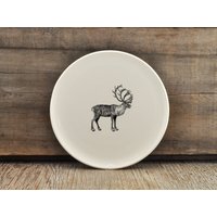 Auf Bestellung - Porzellanteller Mit Wildtier-Zeichnungsdruck, Kollektion Animaux De Chez Nous von CindyLabrecqueDesign