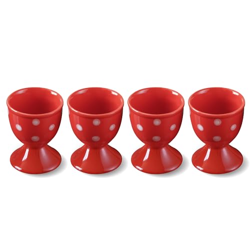 Cinf Keramik Eierbecher Ostern Geschenk Set von 4 Porzellan Halter Frühstück gekocht Kochen leicht zu reinigen Kindheitserinnerungen Küche von Cinf