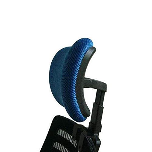 Cingc Verstellbare Kopfstütze für Bürostuhl, Drehgelenk, Nackenstütze und Rückenstütze für ergonomischen, hohen Drehstuhl, Chefsessel, Blau, 3 cm Befestigungsclips von Cingc