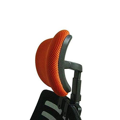 Cingc Verstellbare Kopfstütze für Bürostuhl, Drehgelenk, Nackenstütze und Rückenstütze für ergonomischen, hohen Drehstuhl, Chefsessel, Orange, 2,2 cm Befestigungsclips von Cingc